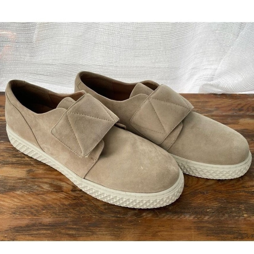 Aerosoles Ebba Tan Suede Leather Hook and Loop Platform Sneakers Womens 11M